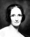 Mary Wollstonecraft Shelley, detail of an oil painting by R. Rothwell, first exihibited in 1840.