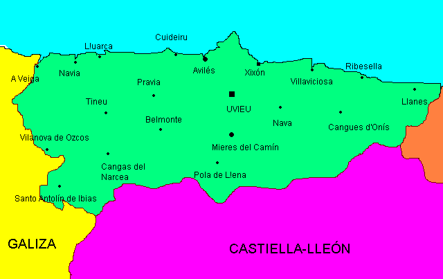 Map of Asturies
